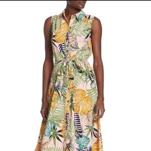 SUCH A  PRETTY DRESS - Sleeveless Leaf Print